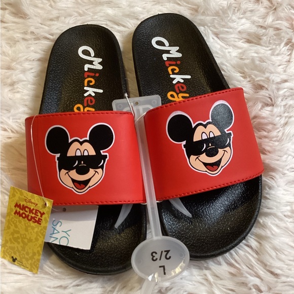 Disney Shoes Nwt Disney Mickey Mouse Youth Boy Red Sandals Sz23
